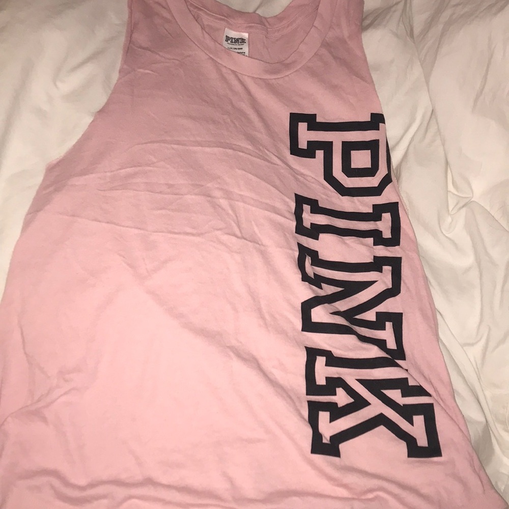 PINK muscle tank (light pink/blush and black)